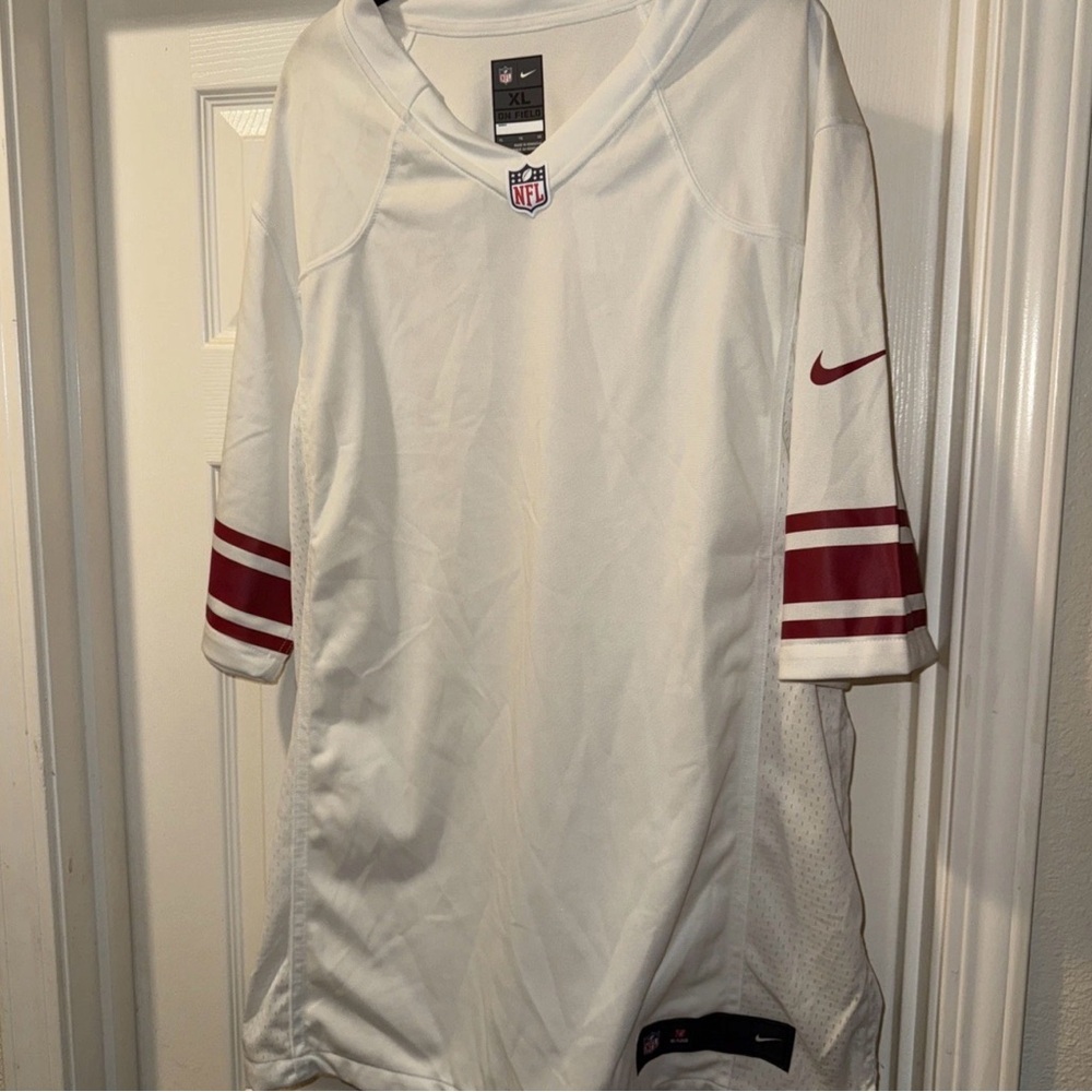 Nike White and Red Men's Jersey